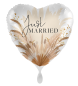 Preview: Folienballon herzförmig - Vintage Stil: Just Married - ø 43cm